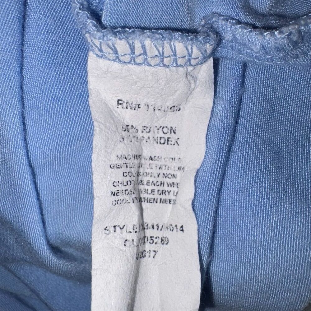 LA Threads Women's Acid Washed Blue Scoop Neck Slash Back Stretch Tank Top L - Picture 8 of 8